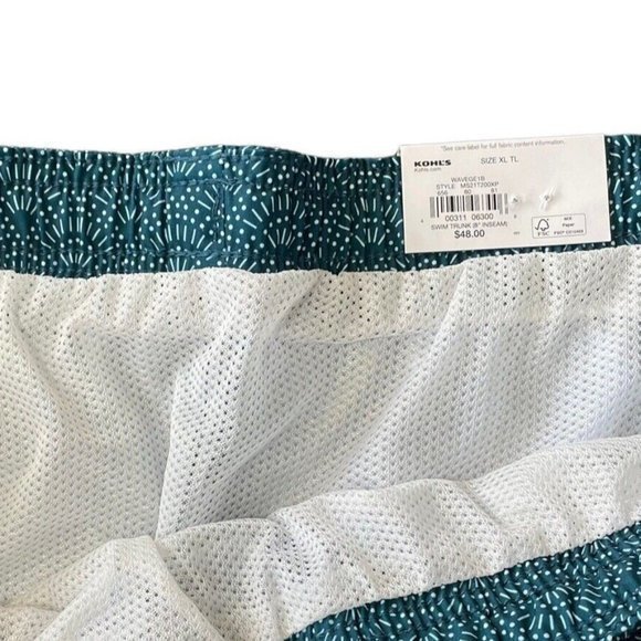 Sonoma Mens Wave Geo Swim Trunks Size XL TL NWT Blue Swim Trunks - Picture 6 of 8